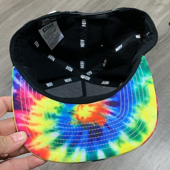 Disney Collection by NEFF Mickey Mouse Rainbow Tie Dye SnapBack Baseball Cap - Picture 6 of 7